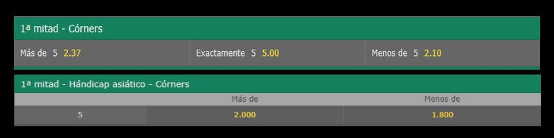 asiatico vs handicap normal en corners