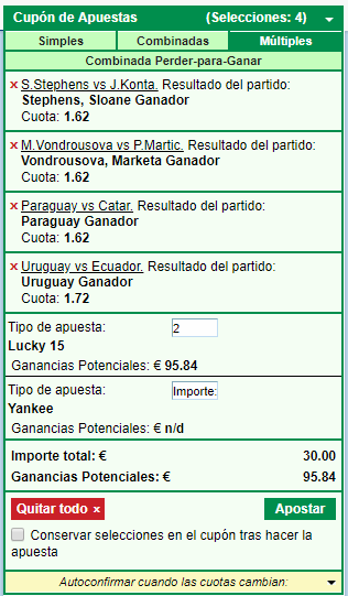 ejemplo de lucky 15 en marathonbet