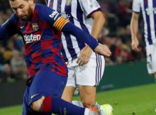 Jugada de Messi en un Valladolid vs Barcelona de la Liga Santander