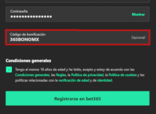 Código de Bono bet365 México «365BONOMX»